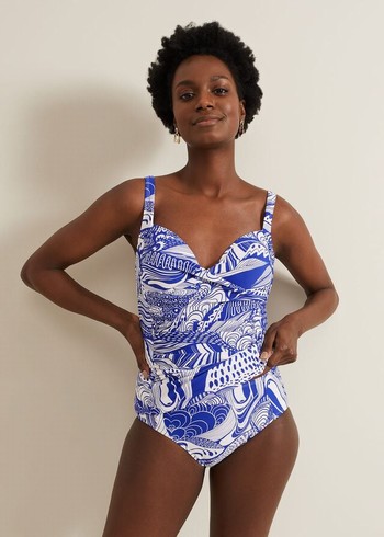 Phase Eight Shell Swirlini Swimwear Blue Canada | CPMTAW-980